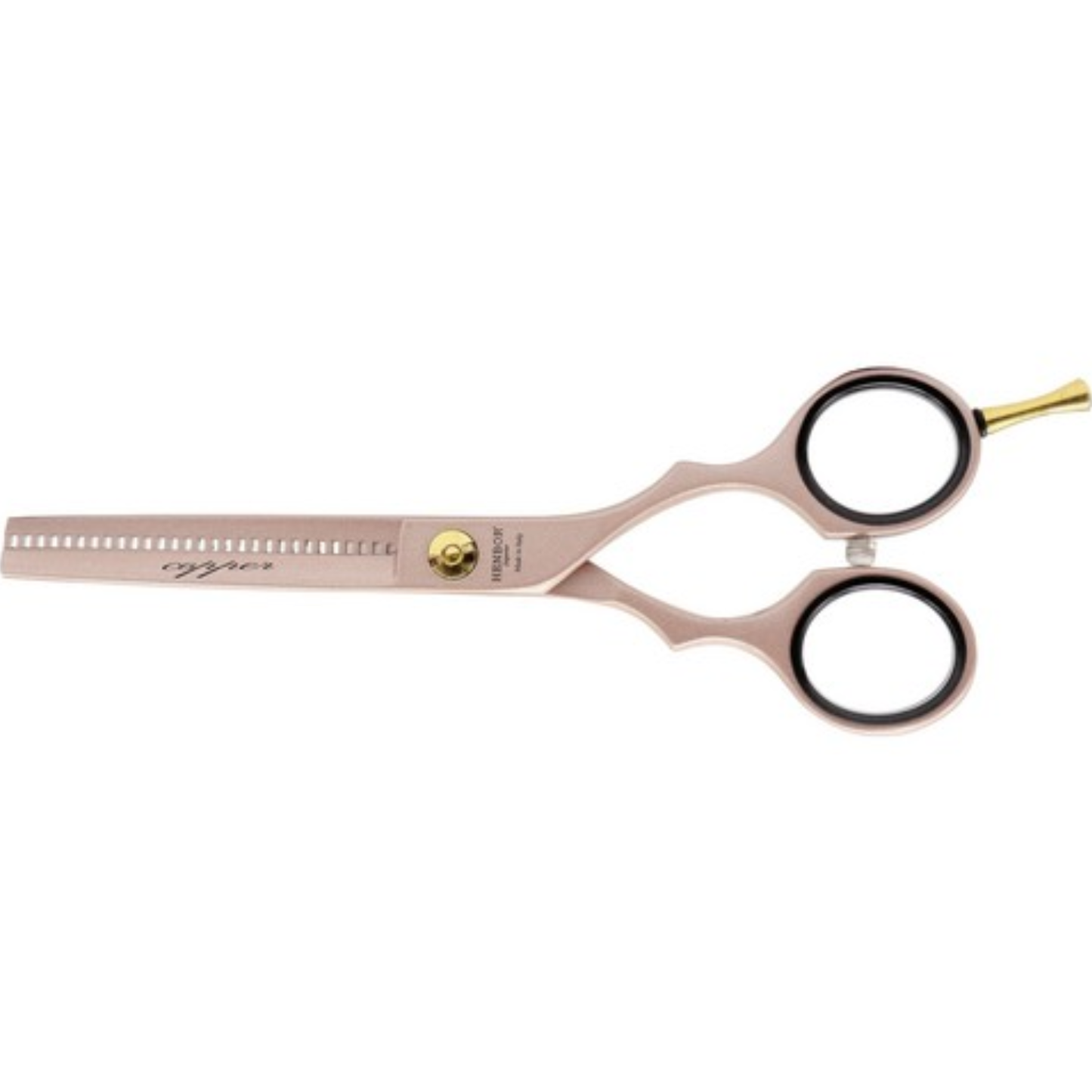 Set Tijeras Henbor Corte y Pulir Cobre Blanco con Porta Navaja Blanca