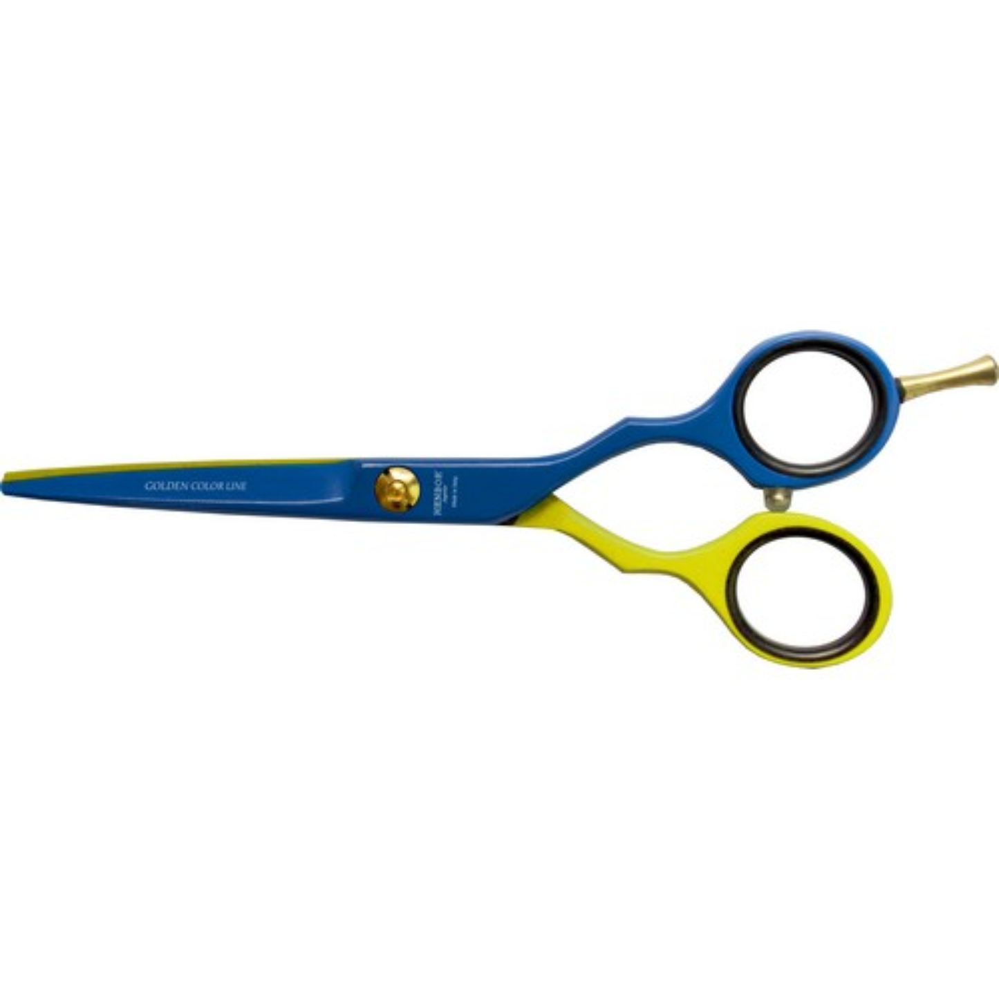 Set Tijeras Henbor Corte y Pulir Azul Verde con Porta Navaja Amarilla