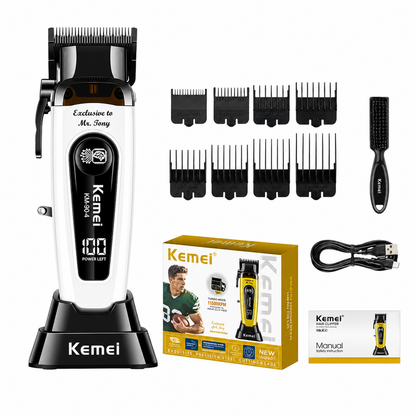 Kemei KM-90-4 Cortadora De Pelo Profesional 11500 RPM Blanca