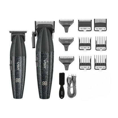 Combo VGR Profesional V640 Clipper y Trimmer 9000RPM Negro