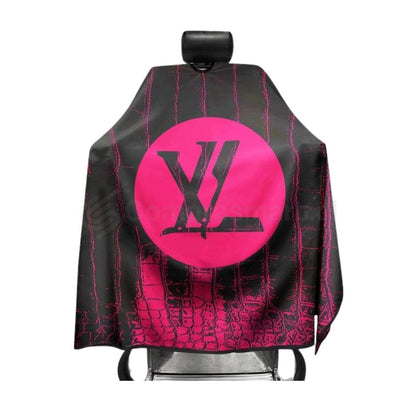 Capa De Peluquería Barber Profesional Rosado Con Negro