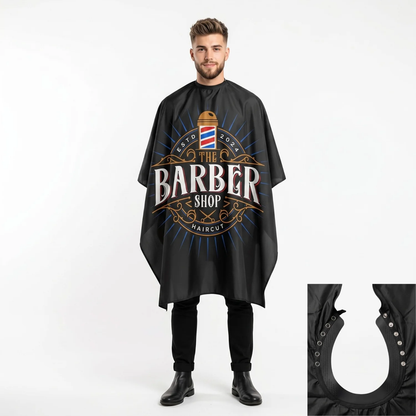 Capa Cuello de Goma BarberShop Color Negro