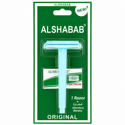 Navaja de Afeitar Clásica Plástica Doble Filo Light Blue