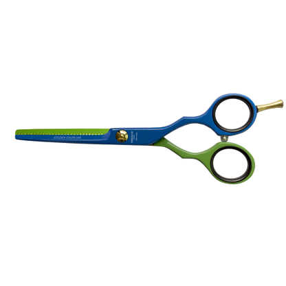 Set Tijeras Henbor Corte y Pulir Azul Verde con Porta Navaja