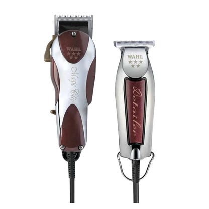 Wahl Combo Barber Clipper Magic Clip Con Cable+ Trimmer Detailer