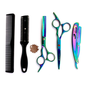 Set Tijera Profesional Peluquería Filo Navaja Esculpidora 6''  Tornasol