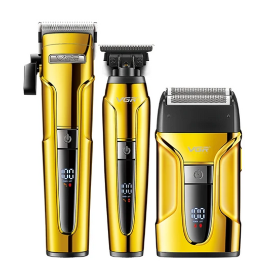 Combo Clipper Trimmer y Shaver Profesional VGR V-694 Dorado