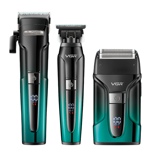 Combo Clipper Trimmer y Shaver Profesional VGR V-694 Verde