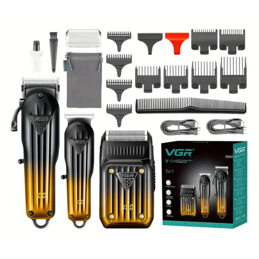 Barber Combo VGR Profesional V644 Clipper + Trimmer + Shaver